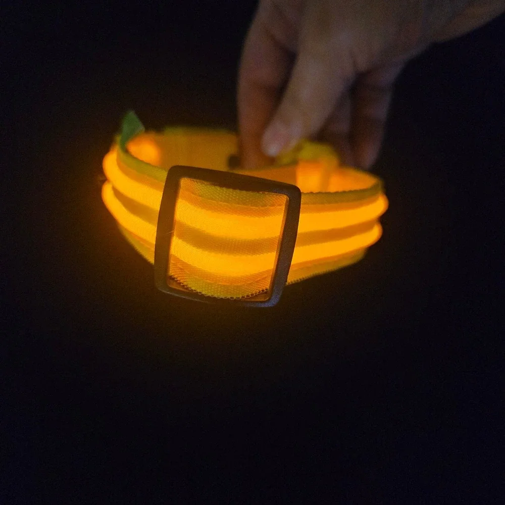 Illumiseen LED Dog Collar Yellow Rechargeable USB High Visibility Small Safety